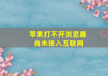 苹果打不开浏览器 尚未接入互联网